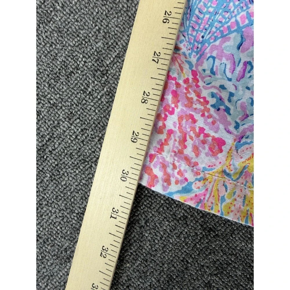 Lilly Pulitzer Pants Womens XL Pink Taron Linen Ankle Drawstring Splashdance